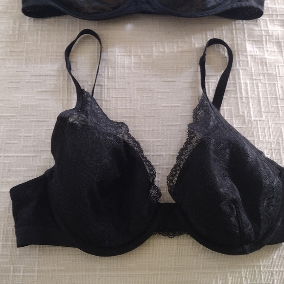 Lot Of 2 Soma Black Lightest Lift Underwire Perfect Coverage & Plunge Bra 36B - Picture 3 of 10